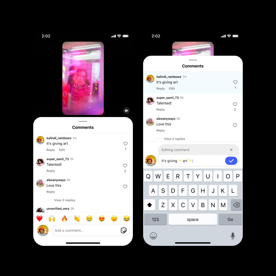 Instagram、コメント編集機能をついに解禁